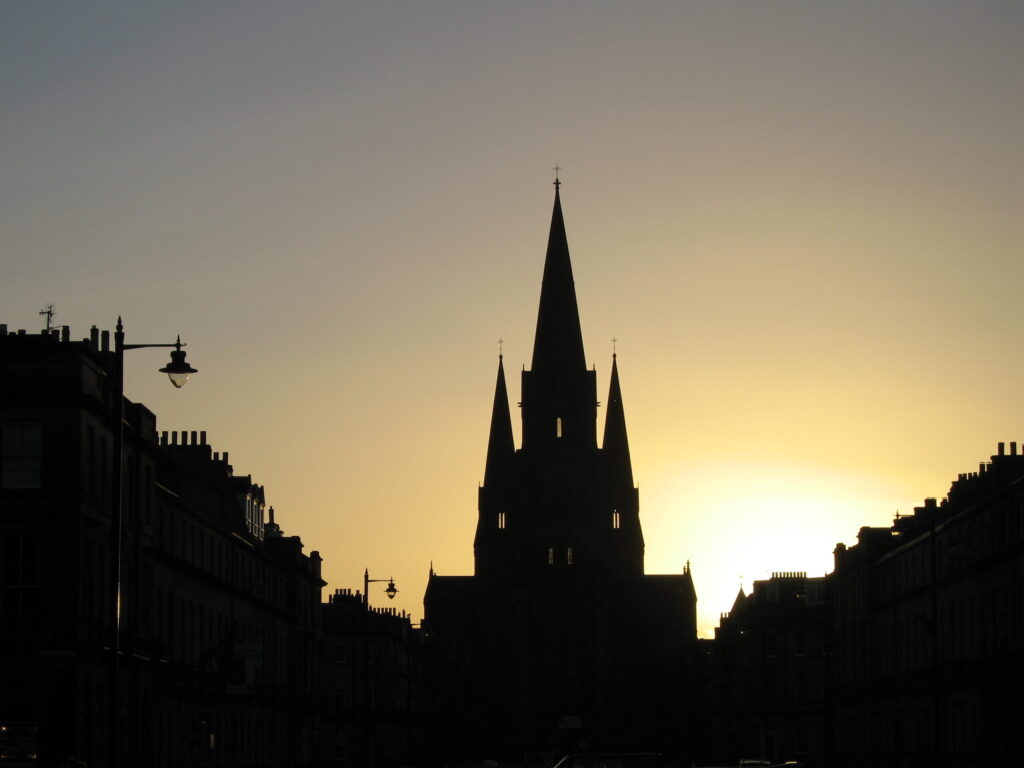 Solstice Sunset, St Mary's Cathedral, Palmerston Place, Edinburgh. Ring of 12. December 2008