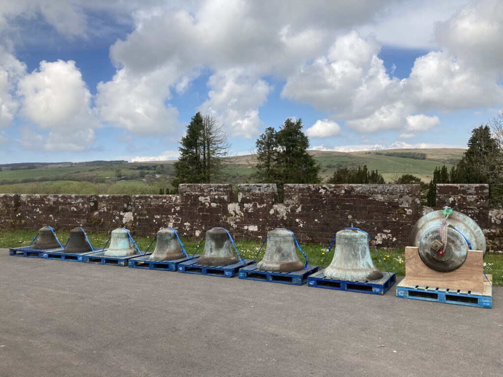 The Arlecdon bells lined up for collection
