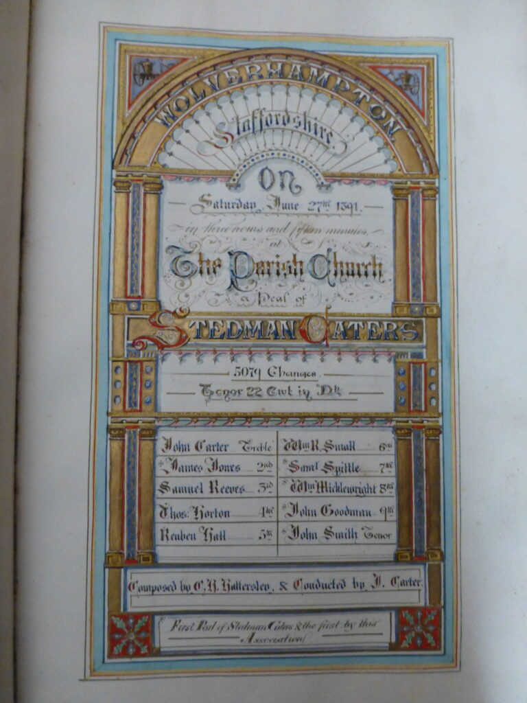 Illuminated peal in WDCRA peal book