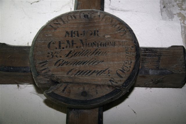 Detail of wooden grave marker