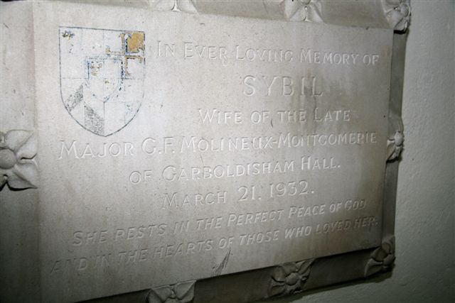 Wife's memorial memorial stone in church