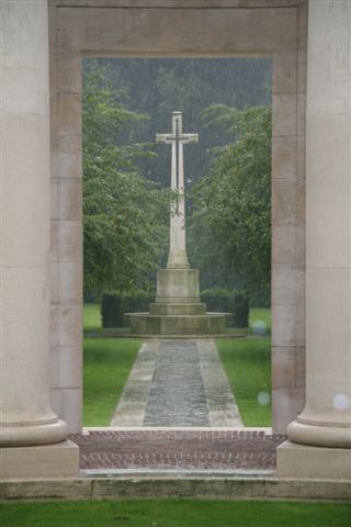 Cross of Sacrifice in the rain