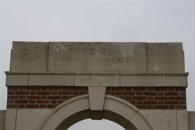 Name inscription on entrance archway