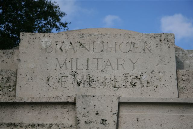 Name inscription over cemetery entrance