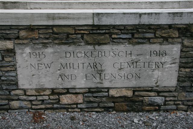 Dickebucsh New Military Cemetery and Extension Name inscription