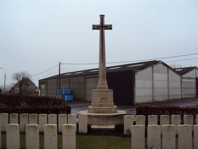 Dickebusch New Military Cemetery and Extension Cross of Sacrifice (in the New Military Cemetery Extension)