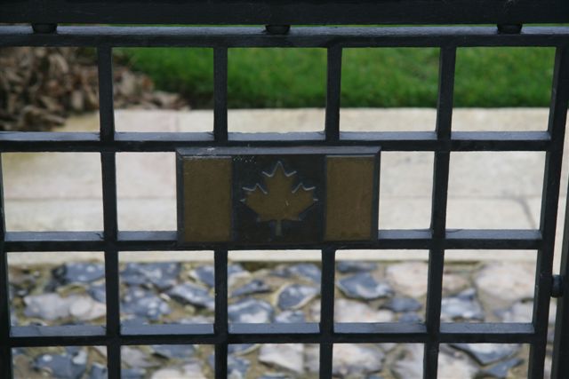 Canadian national flag on entrance gate