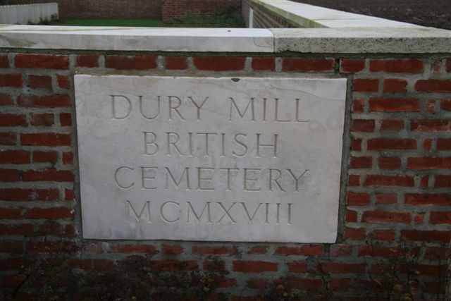 Cemetery name and dates inscribed on Cemetery wall