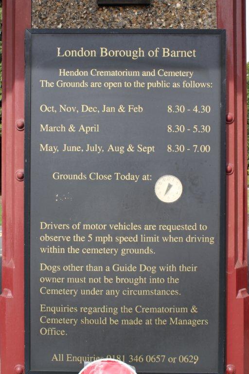 Opening times sign