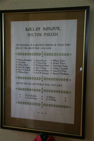 Roll of Honour in Church