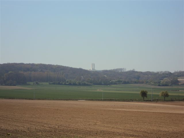 View to Vimy Memorial on Vimy Ridge