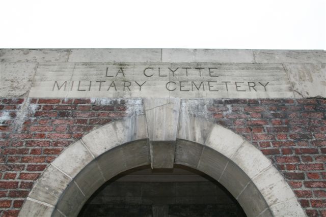 Name inscription over entrance archway