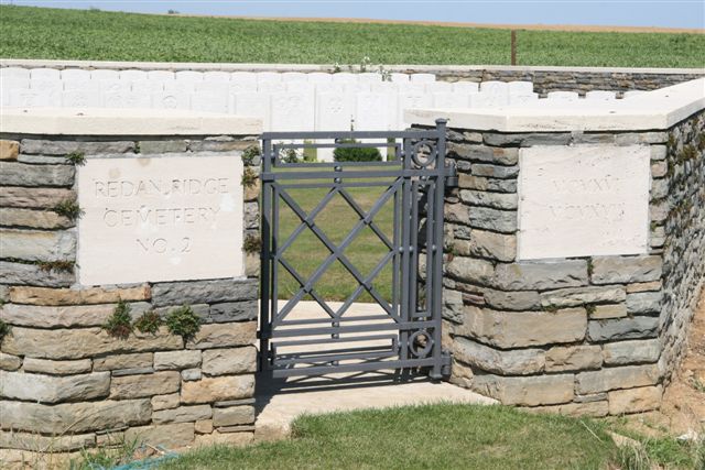 Closeup showing inscriptions on gateposts