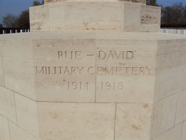 Name inscription on base of Cross