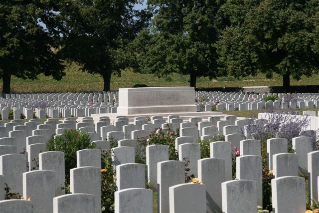 Stone of Remembrance amidst graves