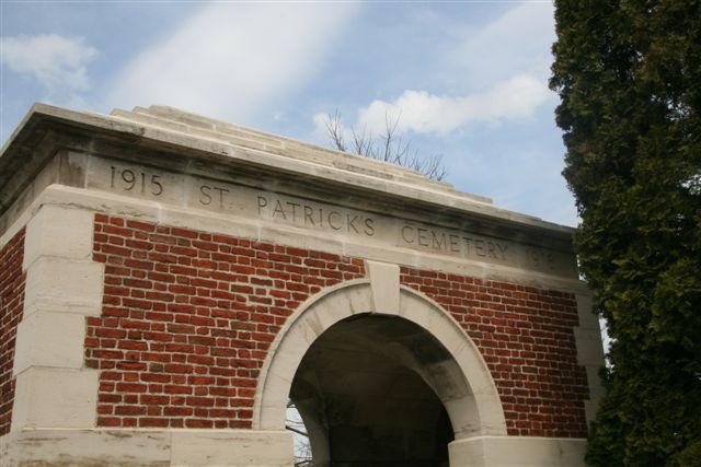 Name inscription over entrance archway