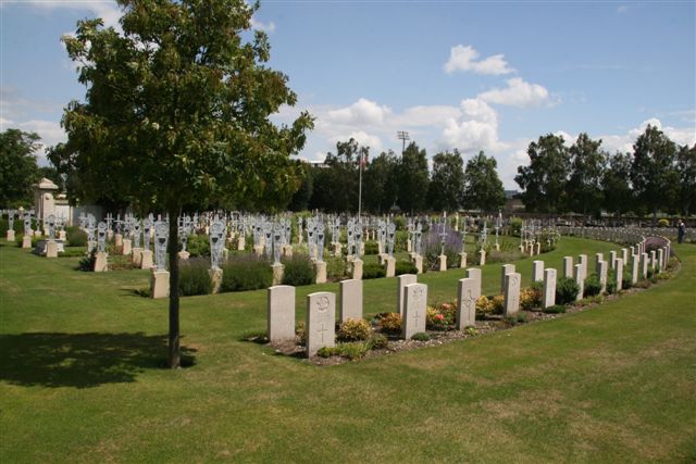 View showing French graves
